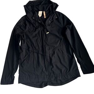 Indyeva Podroz 1/2 Zip Black Hoodie Jacket DWR UPF Pocket Cinch Waist Hem Large